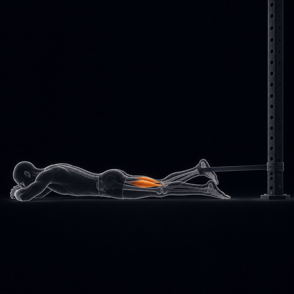 Band Prone Hamstring Curl